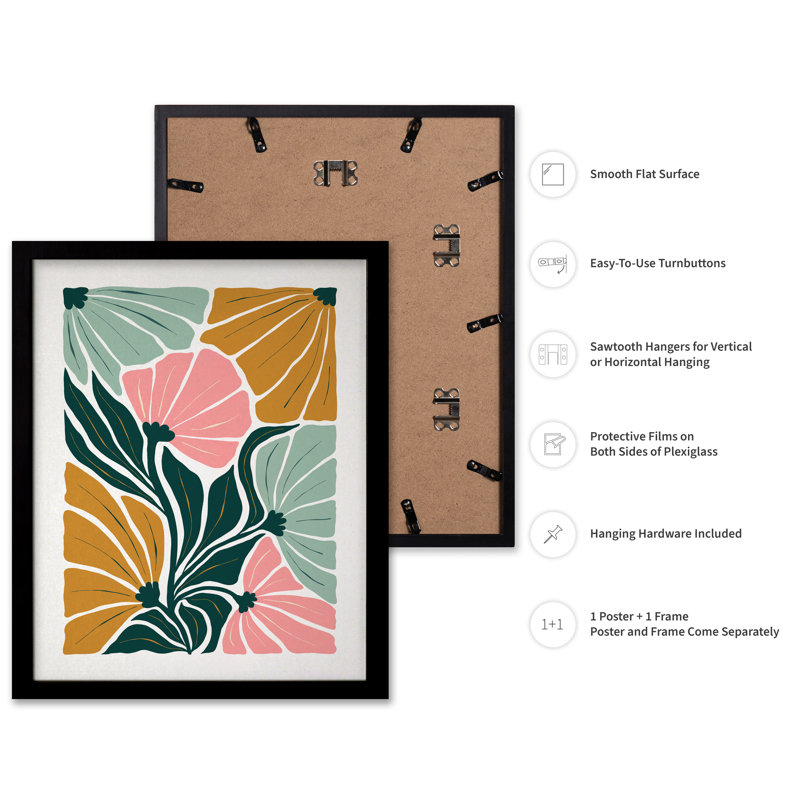 Fleurs abstraites n ° 7, Black Framed, Poster, 08"H x 10"W