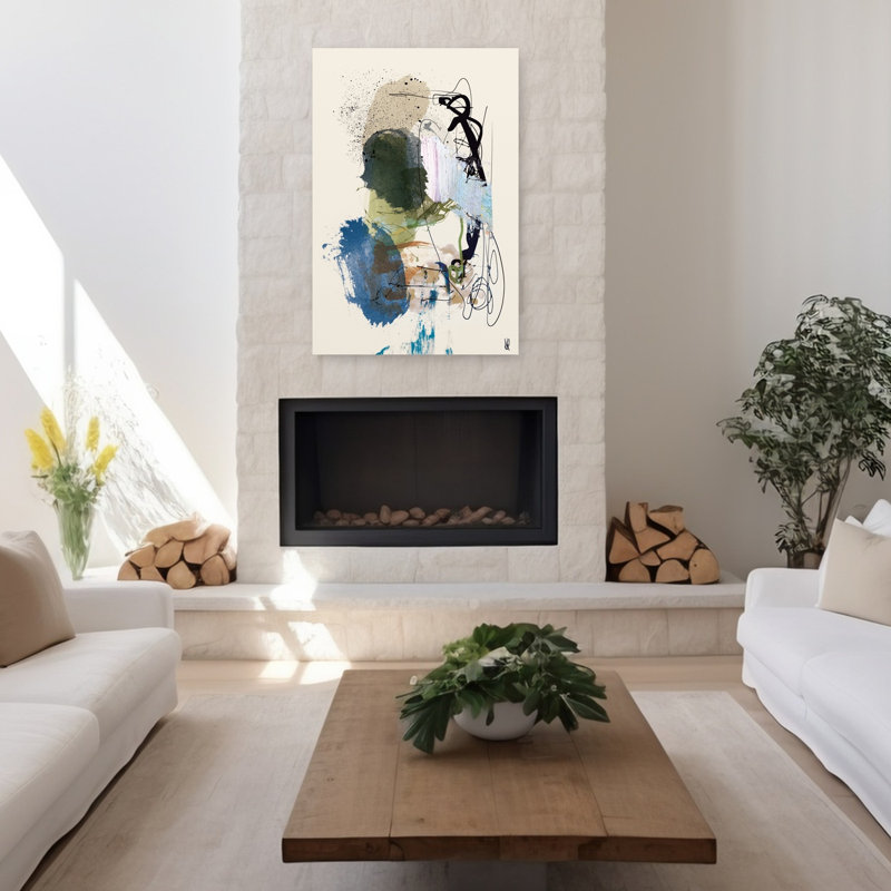 Art contemporain contemporain abstrait, H 48 po x l 32 po