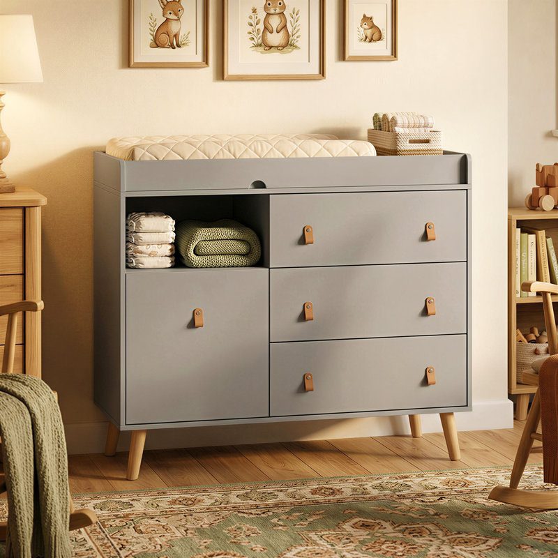 Armoire de rangement élégante avec pieds robustes, Gris