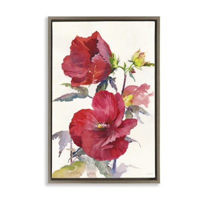 Two Red Poppies Framed Floater Canvas by Theresa Heidel