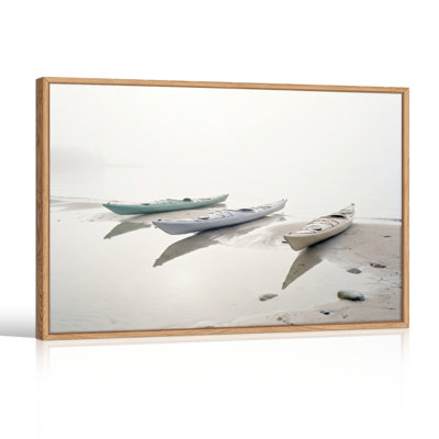 Ensemble de 1 tableau sur toile représentant des kayaks de plage
