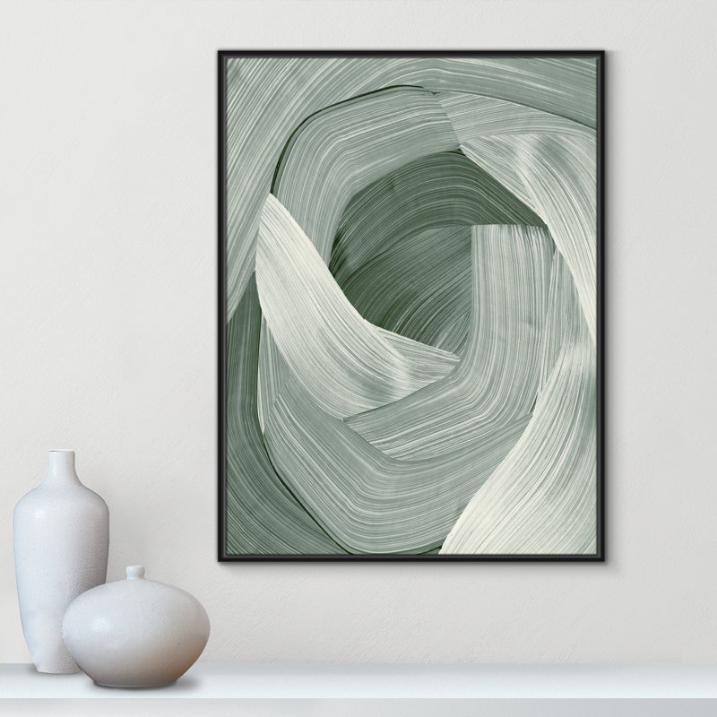 «Wyn Enriched Emerald - Floater Frame», reproduction d'impression sur toile, H 41,5 po x l 31,5 po, Noir, noir, noir, noir