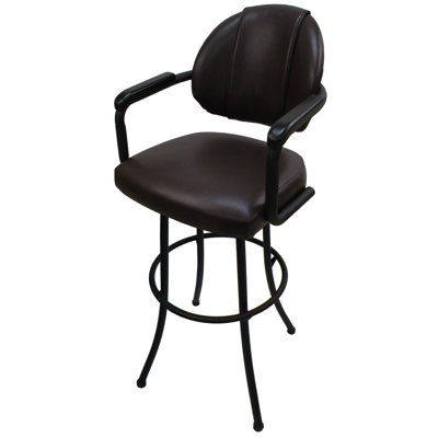 Kolarik Swivel Upholstered Counter Stool with Metal Frame