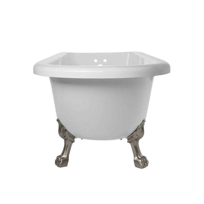 59'' x 29'' Freestanding Soaking Bathtub, Brushed Nickel