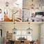 4 Light Chandelier, Industrial Ceiling Light Black Lantern Light Fixtures With Farmhouse Metal Cage Adjustable Height Rustic Geometric Hanging Light E12 Base For Kitchen Island, Entryway, Indoor