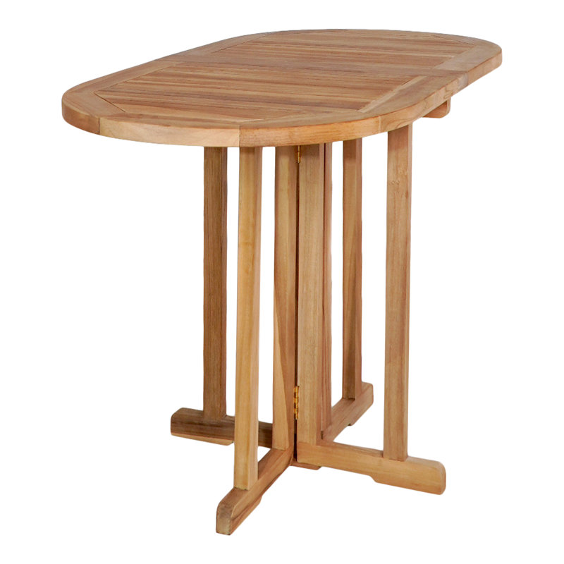 Houston Oval Teak Folding Outdoor Balcony Table , 60cm cm W 60cm cm D