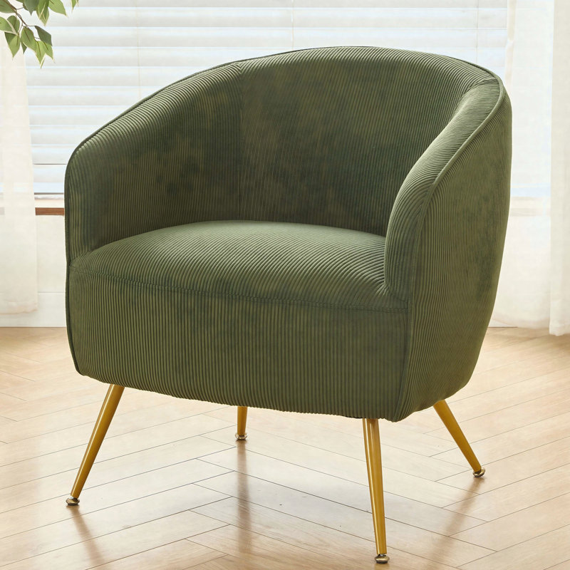 Fauteuil d'appoint en velours côtelé, Vert