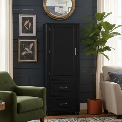 61" Tall Bathroom Linen Cabinet With 2 Drawers And Large Door Cabinet, Moisture-Resistant MDF Storage Tower For Towels And Toiletries