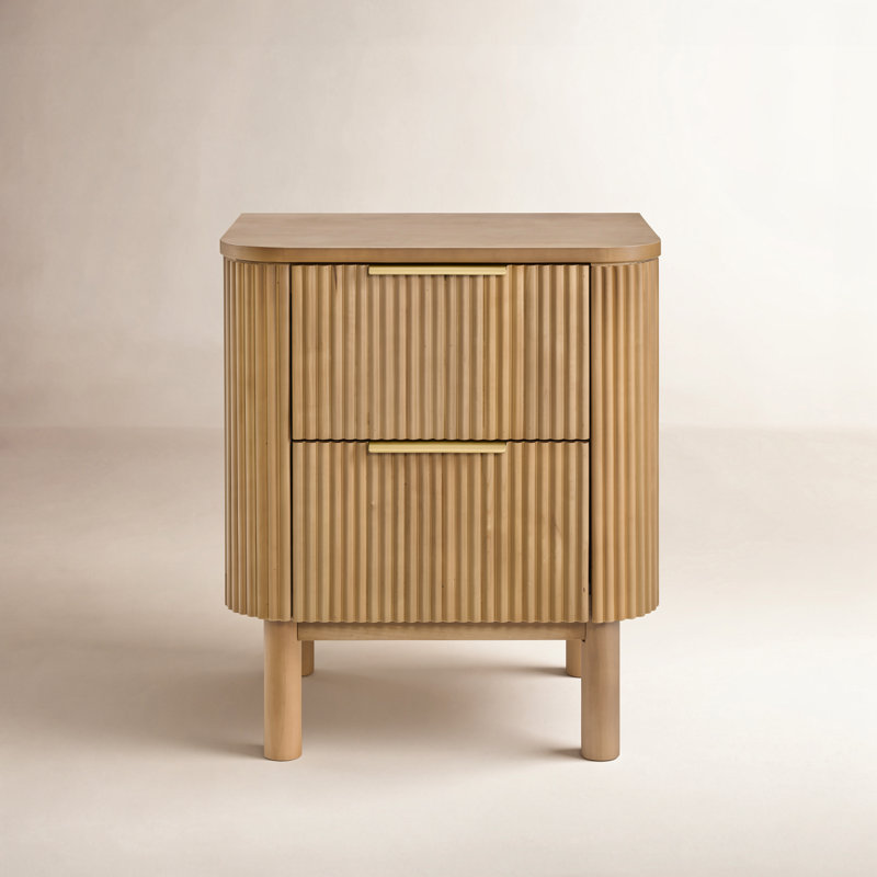 Meliora Nova Reeded 2-Drawer 21" Nightstand,  Reeded Birch