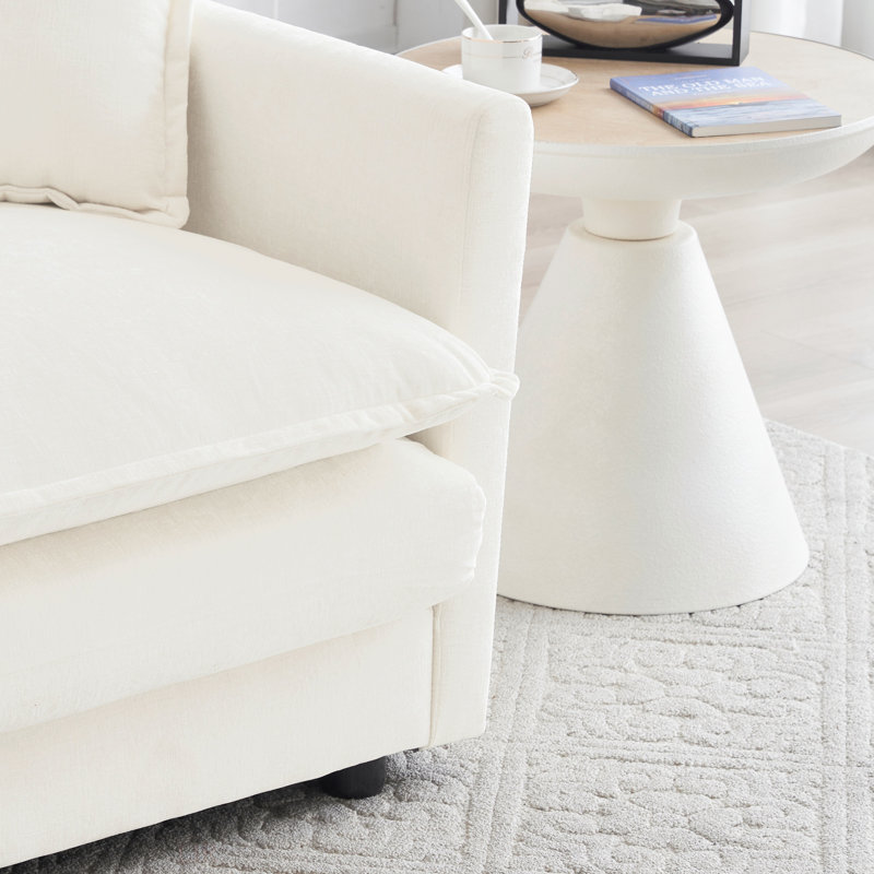 Chenille Modular Sectional Sofa, White