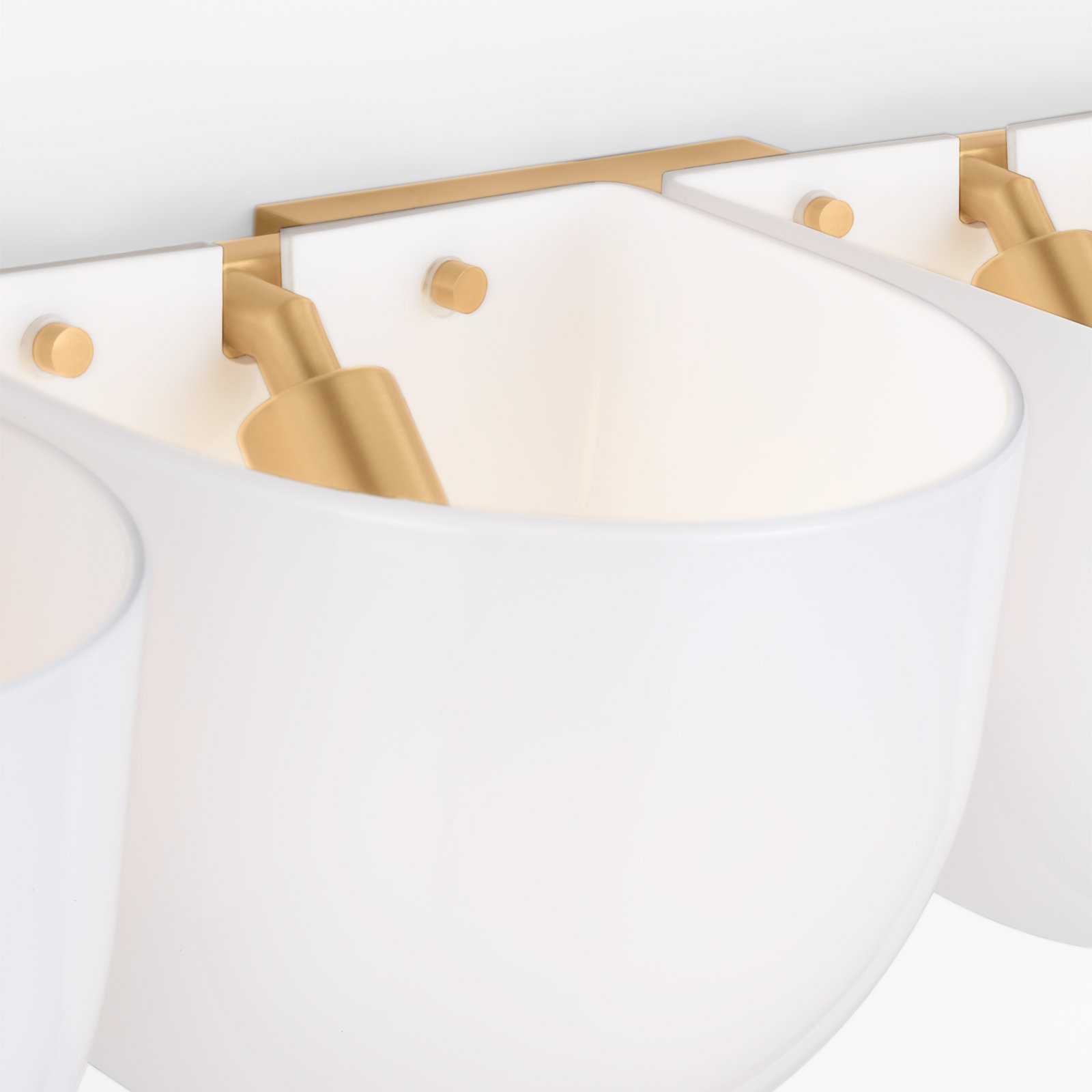 4 Light Frosted Dimmable Vanity Light, Brushed Brass