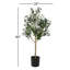 Olive verte artificielle dans un pot de fleurs noir-881041605