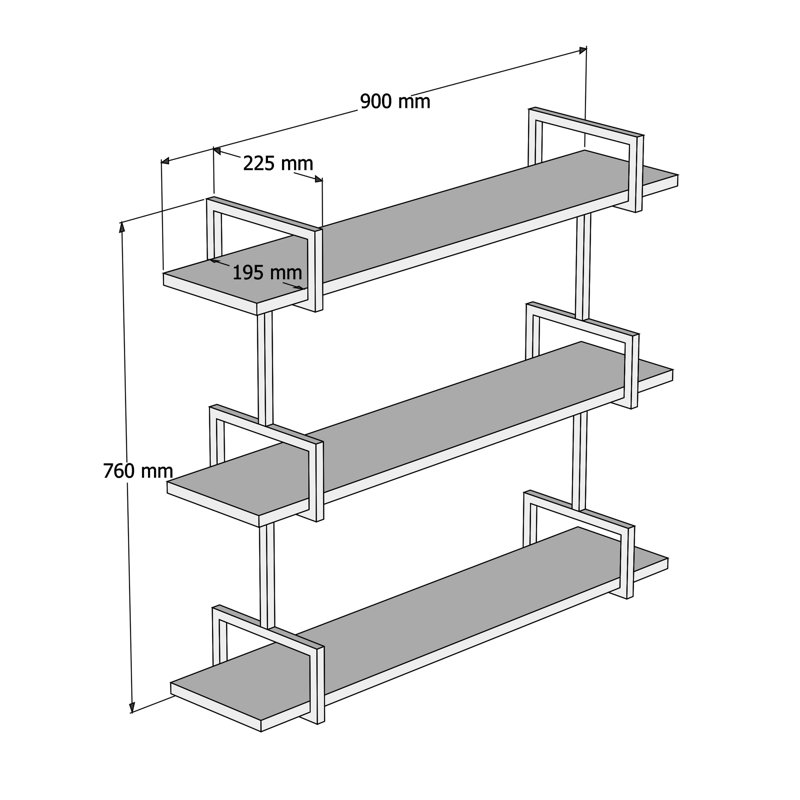 Modern Wall Shelf with Metal Legs, Solid Walnut Color, 34.3 x 29.9 x 8.9 inches | 100% Pine Wood Construction, 11.8 inches Shelf Height, Multiple Shelves for Additional Storage, Stylish Industrial Design