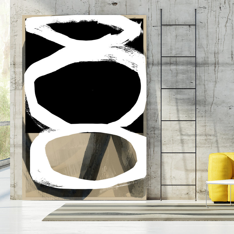 "Bold Black On White No4" par Cartissi, H 84 po x l 54 po