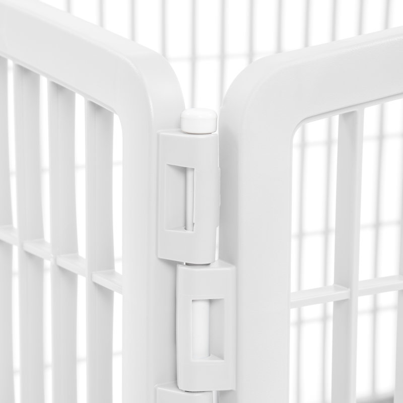 White 24'' Plastic Pet Playpen with Door for Indoor/Outdoor Use
