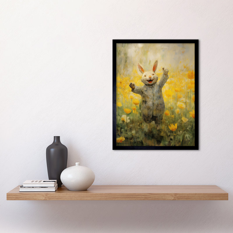 Tulips And Rabbit - Single Picture Frame Print