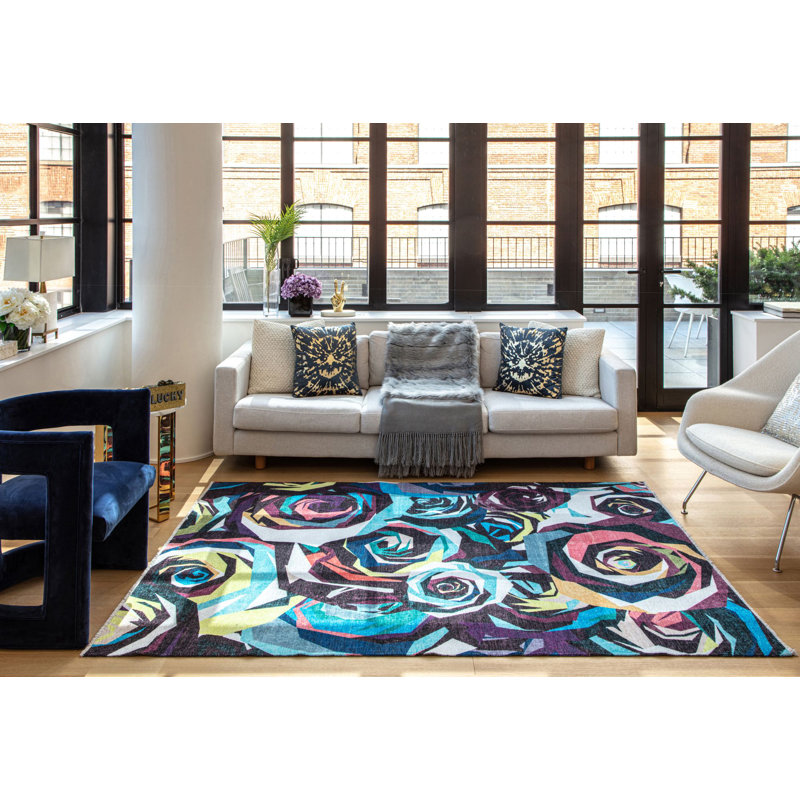 Tapis abstrait Maisie Maisie Maisie, Rectangle 7 pi 10 po x 10 pi 10 po