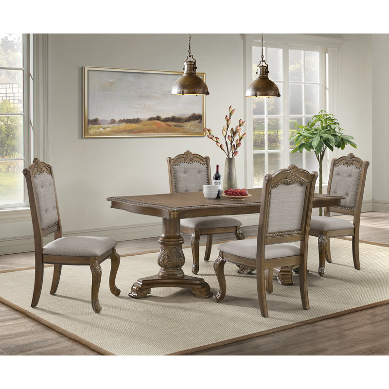 Siewert 5PC Standard Height Dining Set In Walnut-Table And Four Chairs, 5 pièces: table, 4 chaises
