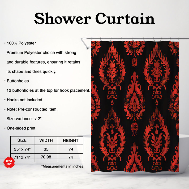 Boho Graphiques - Rideau de douche Premium, H 74 po x l 71 po