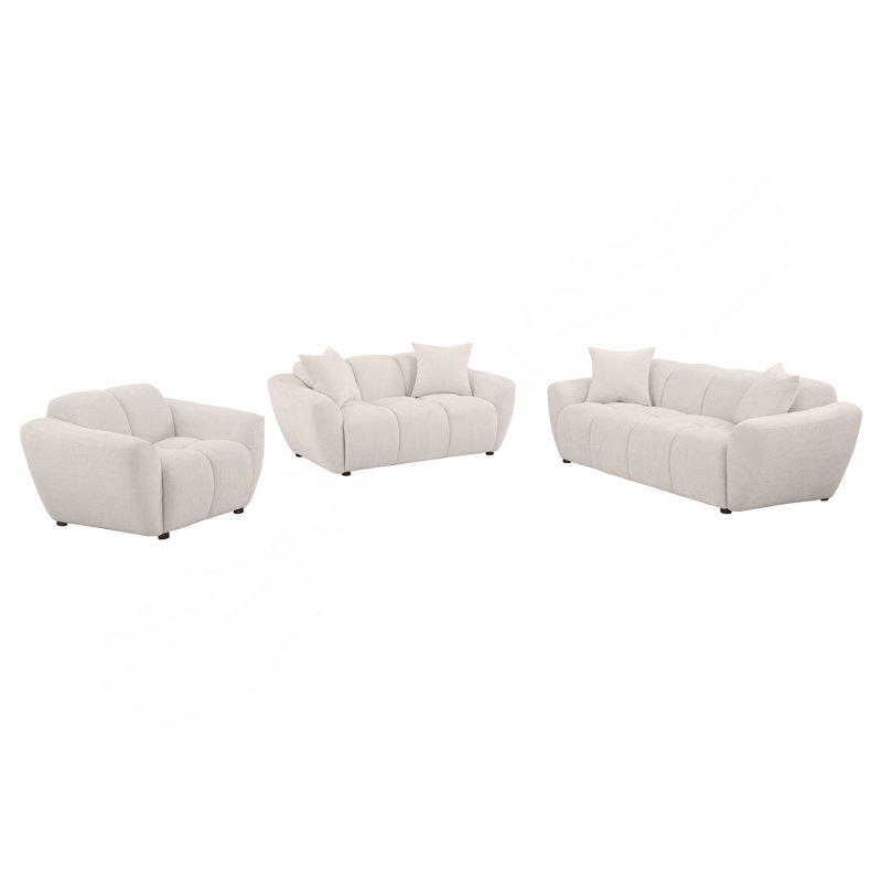 Tampa Greige 3-piece Sofa Set