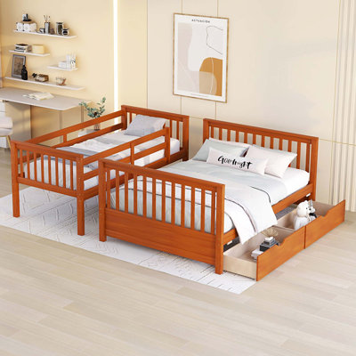 Foundry Select Twin-Over-Full Bunk Bed with Ladders and Two Storage Drawers