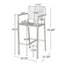 Ensemble de 2 tabourets d'extérieur avec cadre en aluminium antirouille 29,50 po d'extérieur, argent