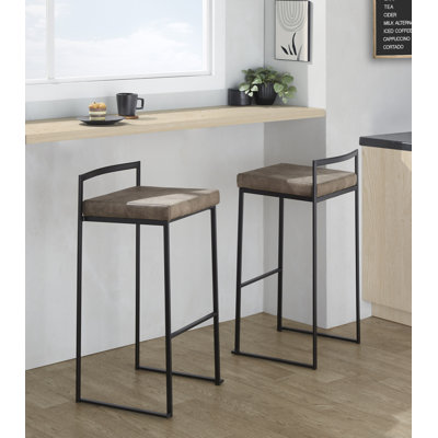 Brieon Upholstered Counter Stool with Metal Frame