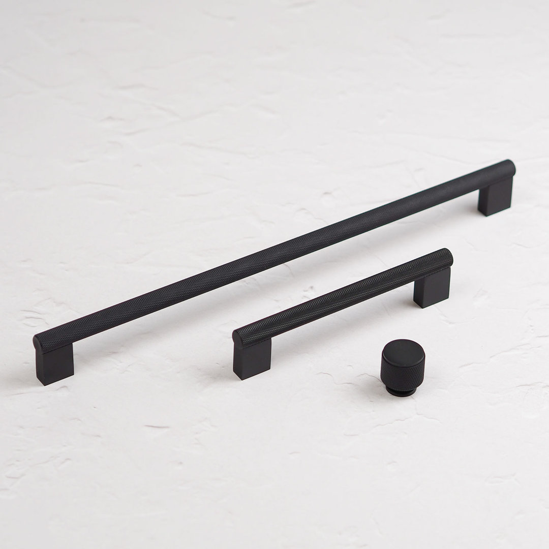 Matt Black Knurled Boss Handles & Coordinating Knob - Image 3