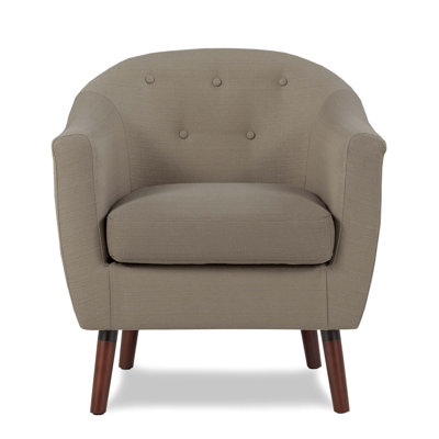 Beige Fabric Upholstered Accent Chair