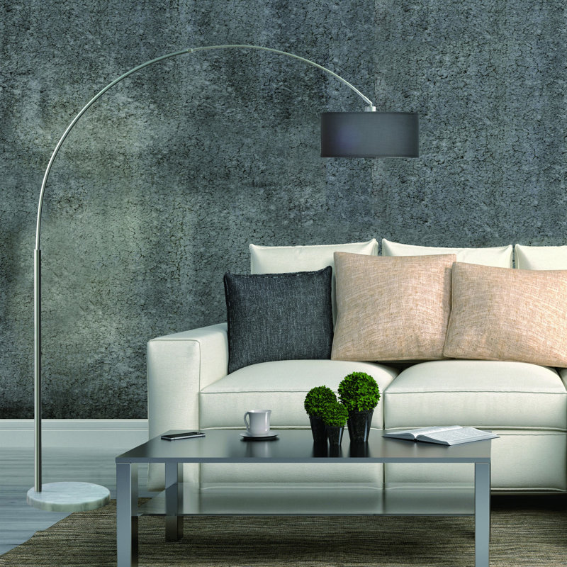 Roynell 81'' Arched Floor Lamp, Gray