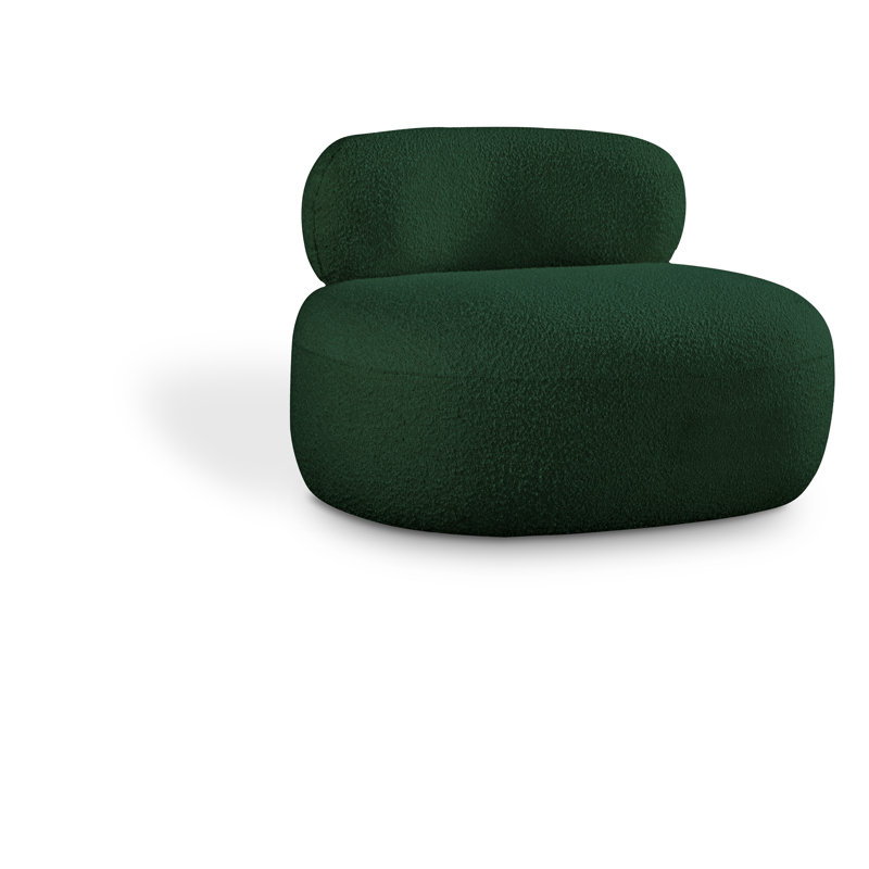 Ishi Upholstered Accent Chair, Green Boucle Fabric