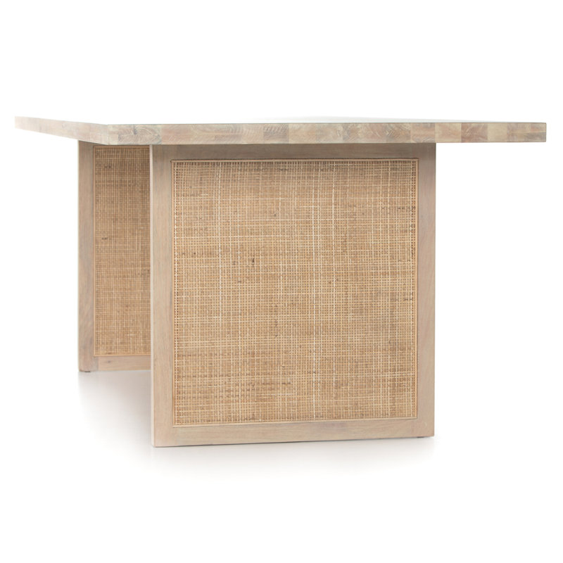 Clarita Solid Wood Dining Table, Whitewash