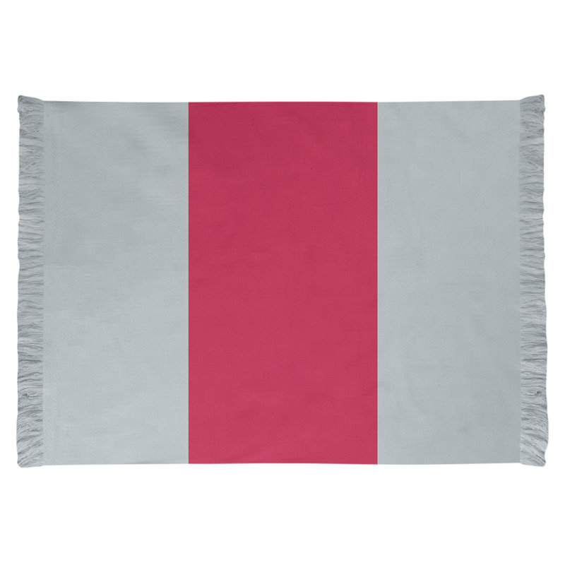 Tapis argenté/rouge