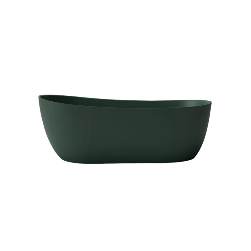 63'' x 31.5'' Freestanding Stone Bathtub, Dark Green