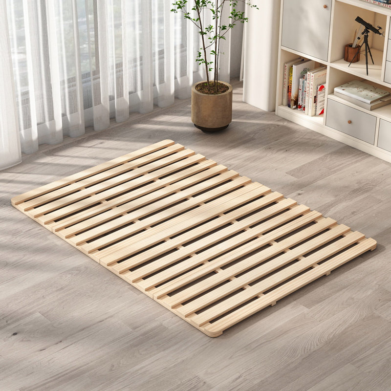 Lit plateforme Tatami de style japonais | Structure robuste en bois de pin massif | Résistant à l'humidité et sans déformation | Conception minimaliste à profil bas | Assemblage facile | Double