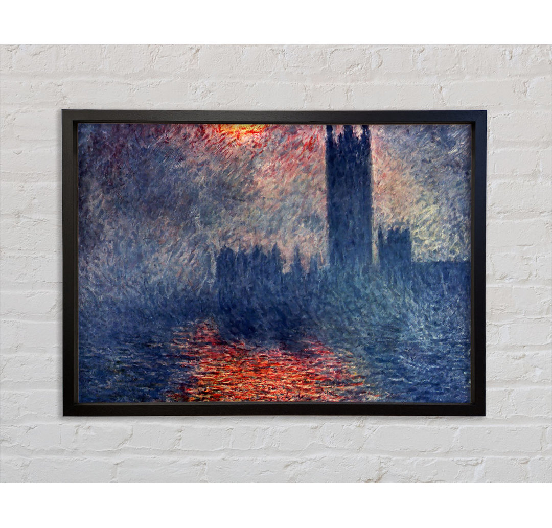 Monet Parlament in London - Einzelner Bilderrahmen Kunstdrucke auf Leinwand