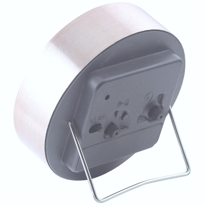 Quartz movement / Crystal Alarm Tabletop Clock, Brushed Silver