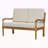 2 Piece Sofa Seating Group With Cushions, Outdoor Acacia Wood Patio Seating Group
