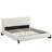 Elegant Terry Upholstered Bed With Dark Brown Solid Wood Legs, Luxurious And Comfortable Bedroom Centerpiece, King Size, White-1563014340