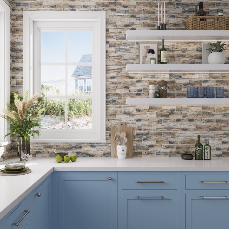 Aloha 2.75 in. x 5.7 in. Matte Tile, Blue Wood