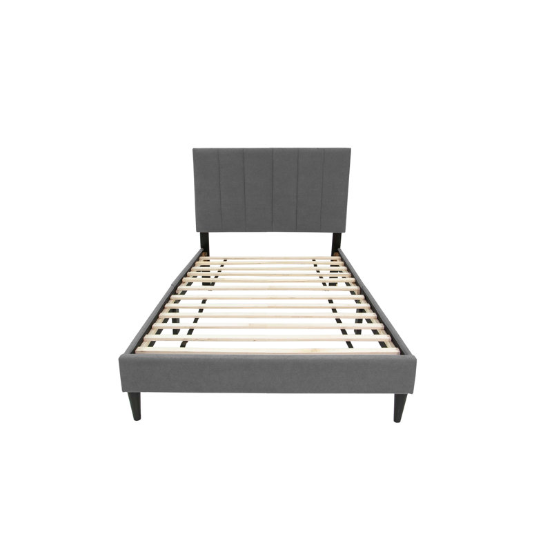 Tête de lit simple en gris, design moderne, réglable 3 po, lin brossé, 12 supports, tête de lit grise sans sommier, capitonnage élégant, jusqu'à