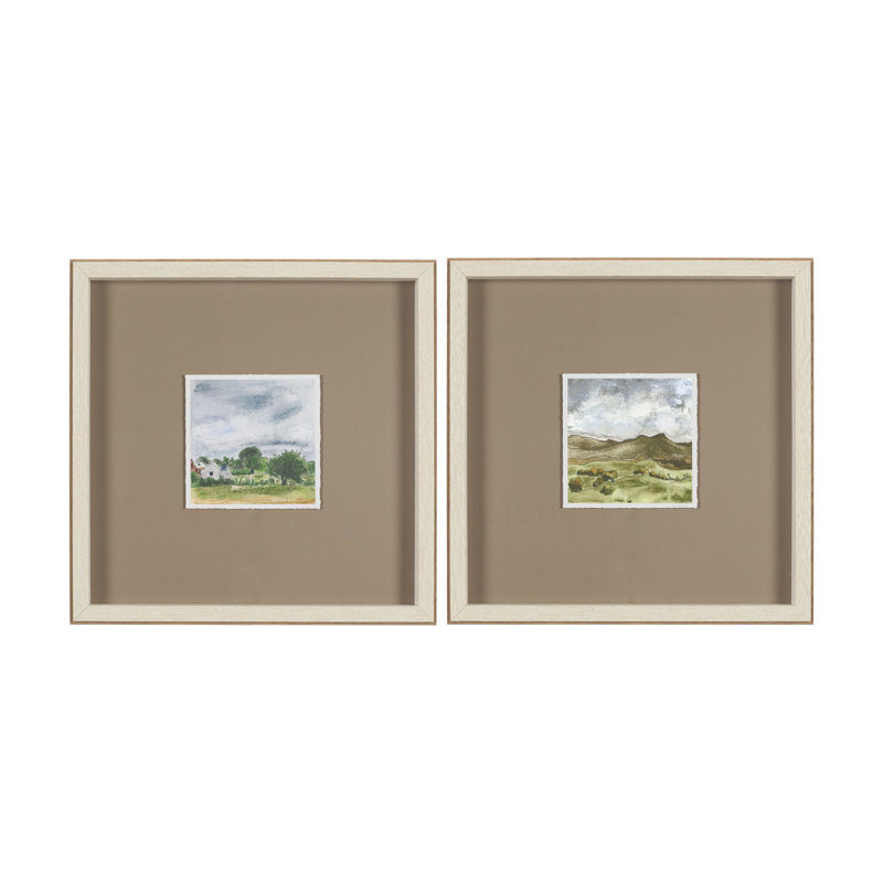 Vondre (ensemble de 2) par Ira Havuka, œuvre d'art encadrée à la main mate sous verre