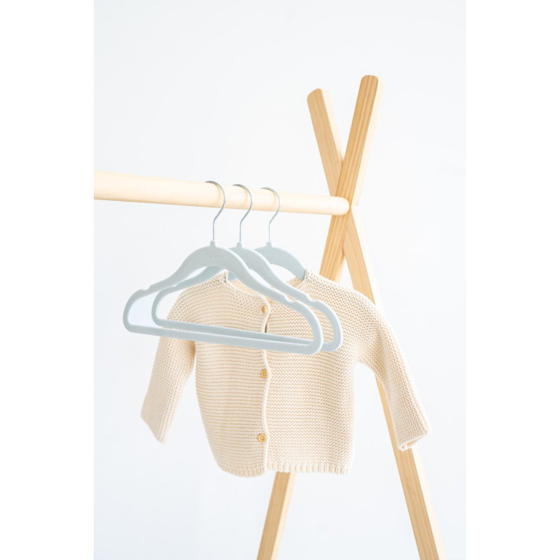 Blue Velvet Non-Slip Baby Clothes Hangers, Pack of 30