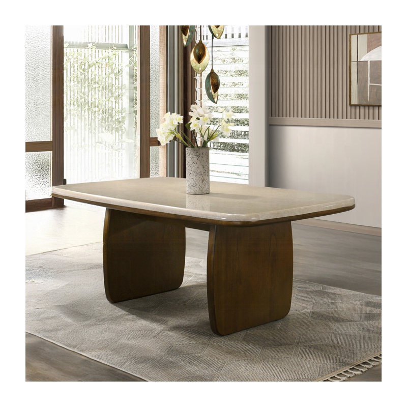 Table de salle à manger Kasha avec plateau en marbre naturel