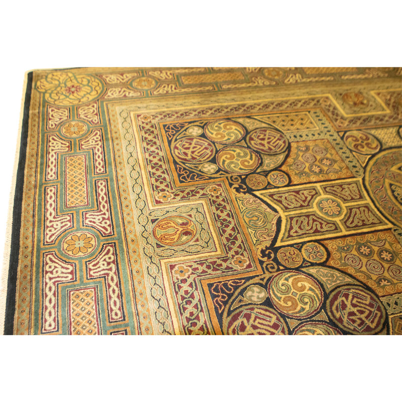 High-Quality Hand-Knotted Black Area Rug