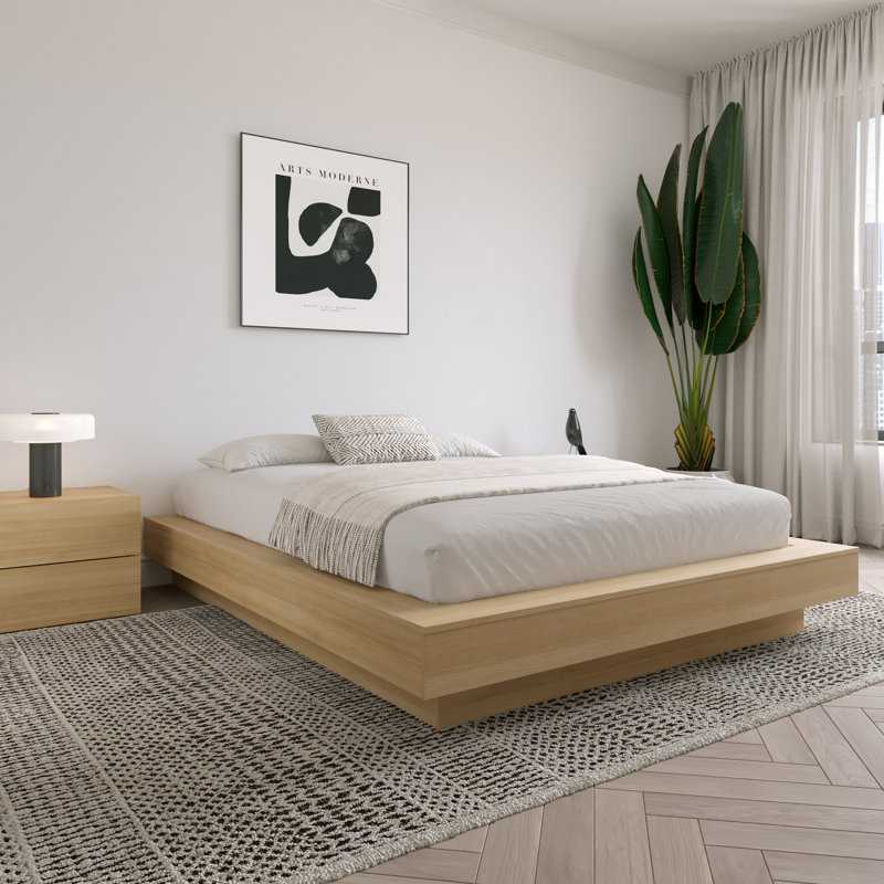 Lit plateforme Brix, Beige, Grand