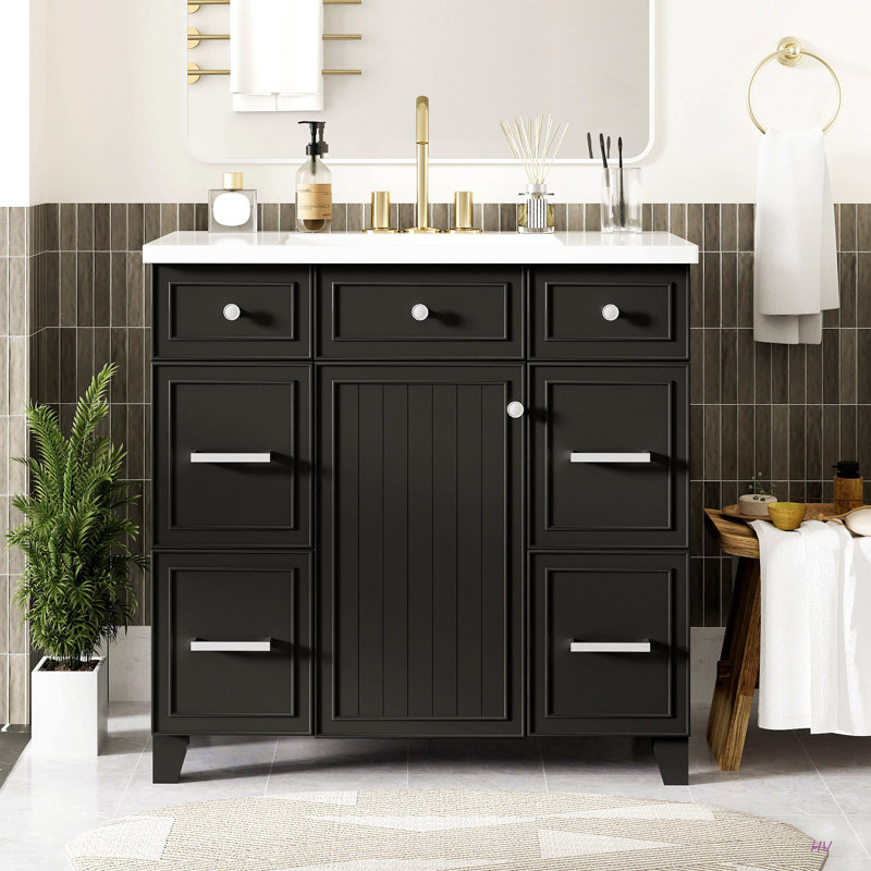 Armoire de meuble-lavabo simple 36 po avec lavabo 36 po et 3 tiroirs
