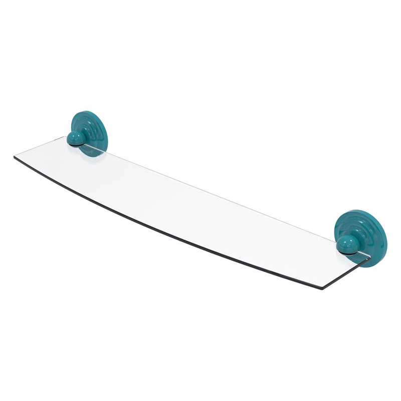 Tablette en verre Prestige Que New Collection PQN, H 3 po x l 24 po x P 5 po, Bleu sarcelle Glokzin