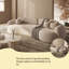 70.87"Curved, irregular-shaped white frosted velvet sofa