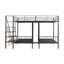 Full Over Twin-Twin Triple Bunk Bed With Drawers And Staircase, Black